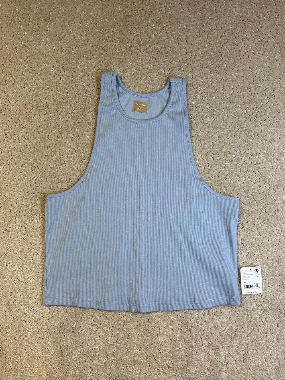 NWT Free People free-est Women's Ribbed Tank Top in Blue size Medium